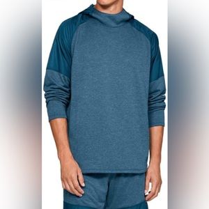 EUC Men’s Under Armour Petrol Blue Tech Terry Hoodie 1327405 Size XXL